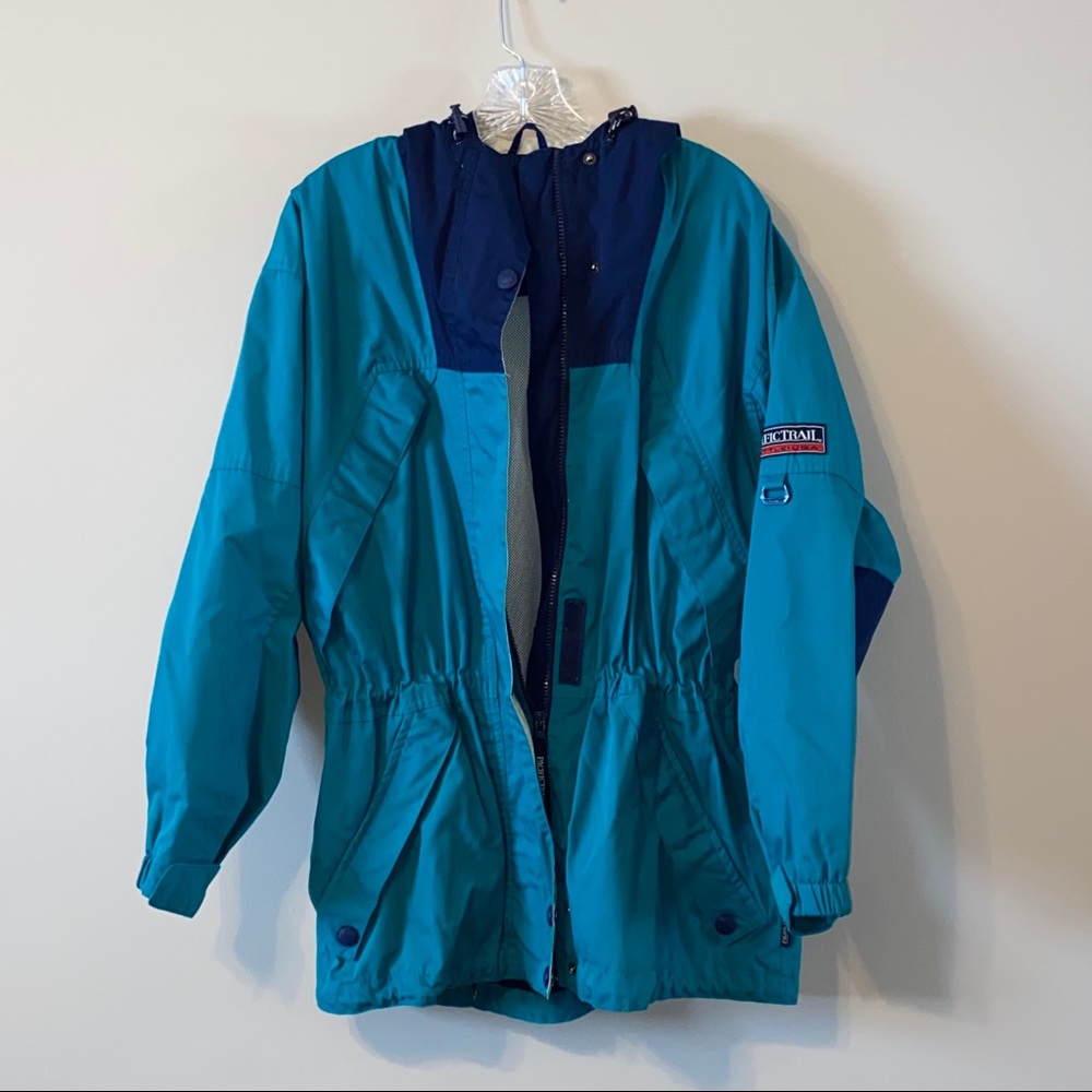 Pacific Trail Teal Blue 90s Windbreaker Jacket